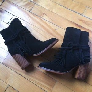 ALDO black suede boots.